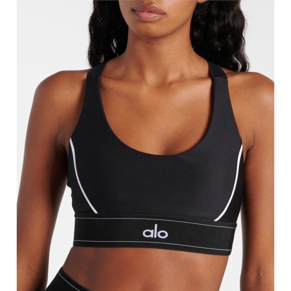Alo Yoga Anthracite Grey Airlift Suit Up Scoop Neck Sports Bra Size S